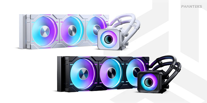 В водоблоке готовых СЖО Phanteks Glacier One D30 X2 присутствует вентилятор