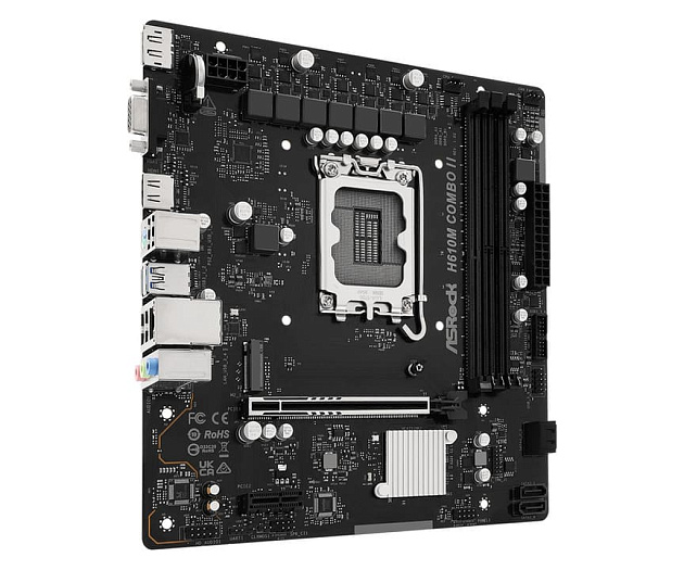 Материнская плата ASRock H610M COMBO II получила три слота памяти для DDR4 и DDR5