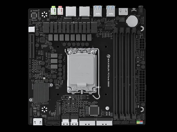 MAXSUN показала миниатюрную плату MS-PC Farm B860I с 4 слотами для оперативной памяти