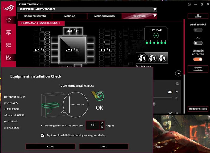 Видеокарты ASUS ROG Astral RTX 5000 оснащены гироскопом и акселерометром