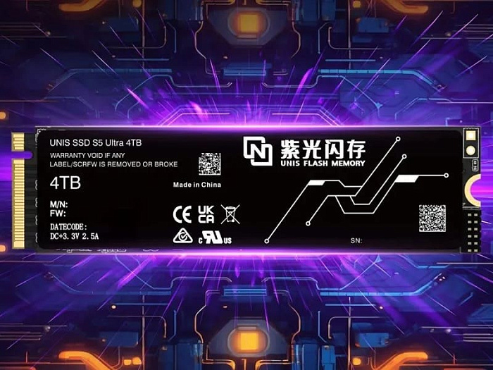 Китайский накопитель UNIS S5 почти достигает скорости работы 15 Гбайт/с