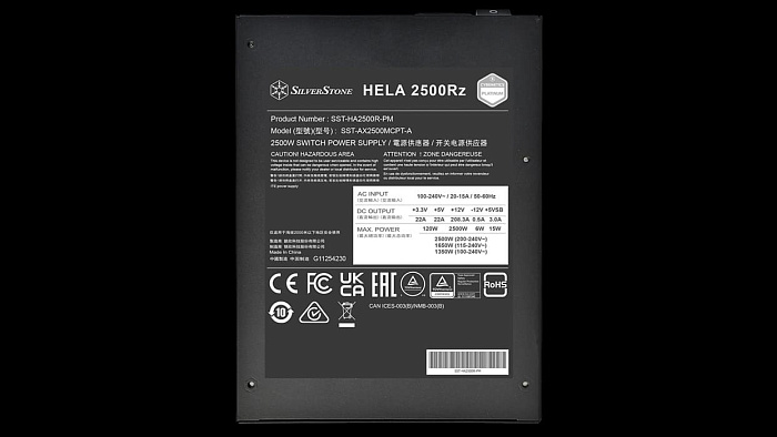 SilverStone наконец-то выпустила блок питания HELA 2500Rz с четырьмя 12V-2x6