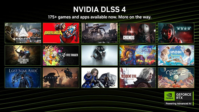 Технология NVIDIA DLSS 4 присутствует более чем в 175 играх и программах