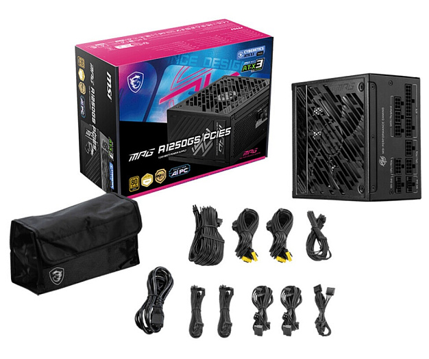 MSI выпустила блоки питания MEG Ai1600T PCIE5, MPG A1250GS PCIE5 и MPG A1000GS PCIE5