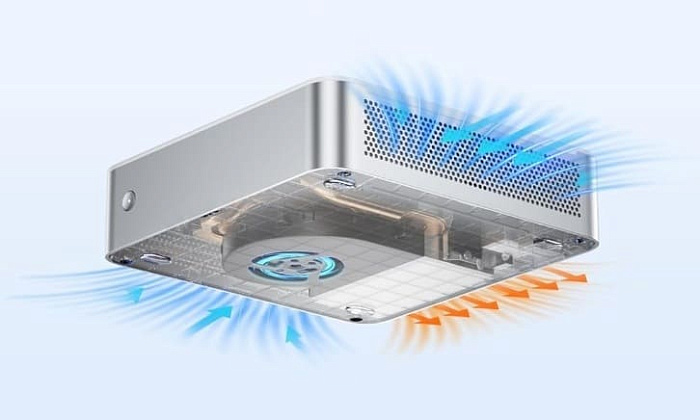 Мини-ПК Minisforum M1-1295 лишён каких-либо портов на лицевой панели Мини-ПК Minisforum M1-1295 лишён каких-либо портов на лицевой панели