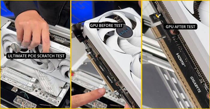 Механизм GIGABYTE EZ-Latch Plus не повреждает видеокарты даже после 100 извлечений