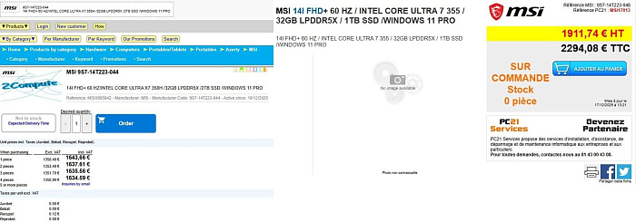 MSI и HP готовы к продажам ноутбуков с мобильными процессорами Intel Panther Lake