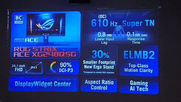 COMPUTEX: ASUS ROG Strix ACE XG248Q5G – первый монитор с частотой 610 Hz
