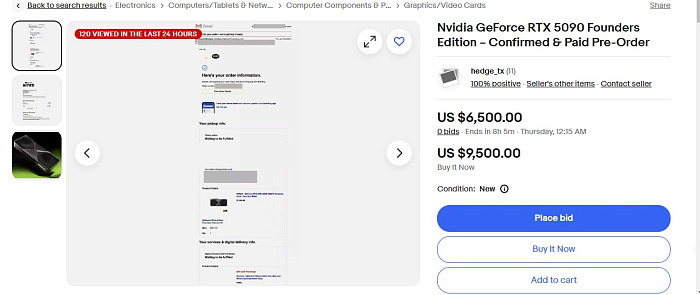 Тайваньские перекупы продают GeForce RTX 5090 за $9000  