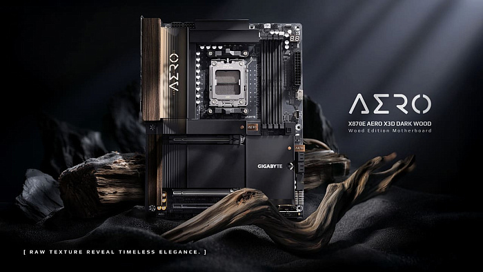 GIGABYTE X870E AERO X3D WOOD теперь доступна в тёмном исполнении DARK