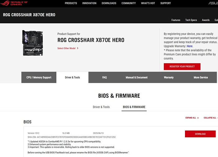 После прошивки плат AMD до AGESA 1.2.0.3e нельзя вернуться на прошлые версии