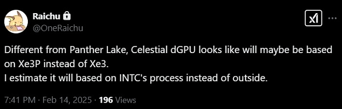 Дискретные видеокарты Intel Arc Celestial могут получить архитектуру Xe3P    