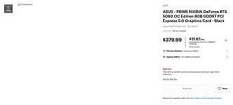 GeForce RTX 5060 от ASUS получила предварительный ценник от $340  