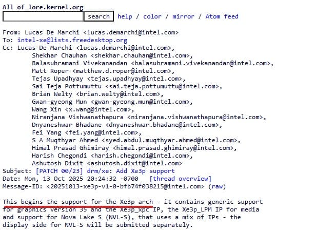 Intel подтвердила использование Xe3P в интегрированной графике Nova Lake-S Intel подтвердила использование Xe3P в интегрированной графике Nova Lake-S