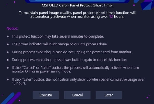 MSI изменила технологию OLED Care 2.0, увеличив интервал до обновления пикселей