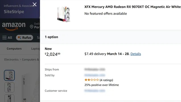 Некоторые магазины повысили ценники на Radeon RX 9000 до $2000