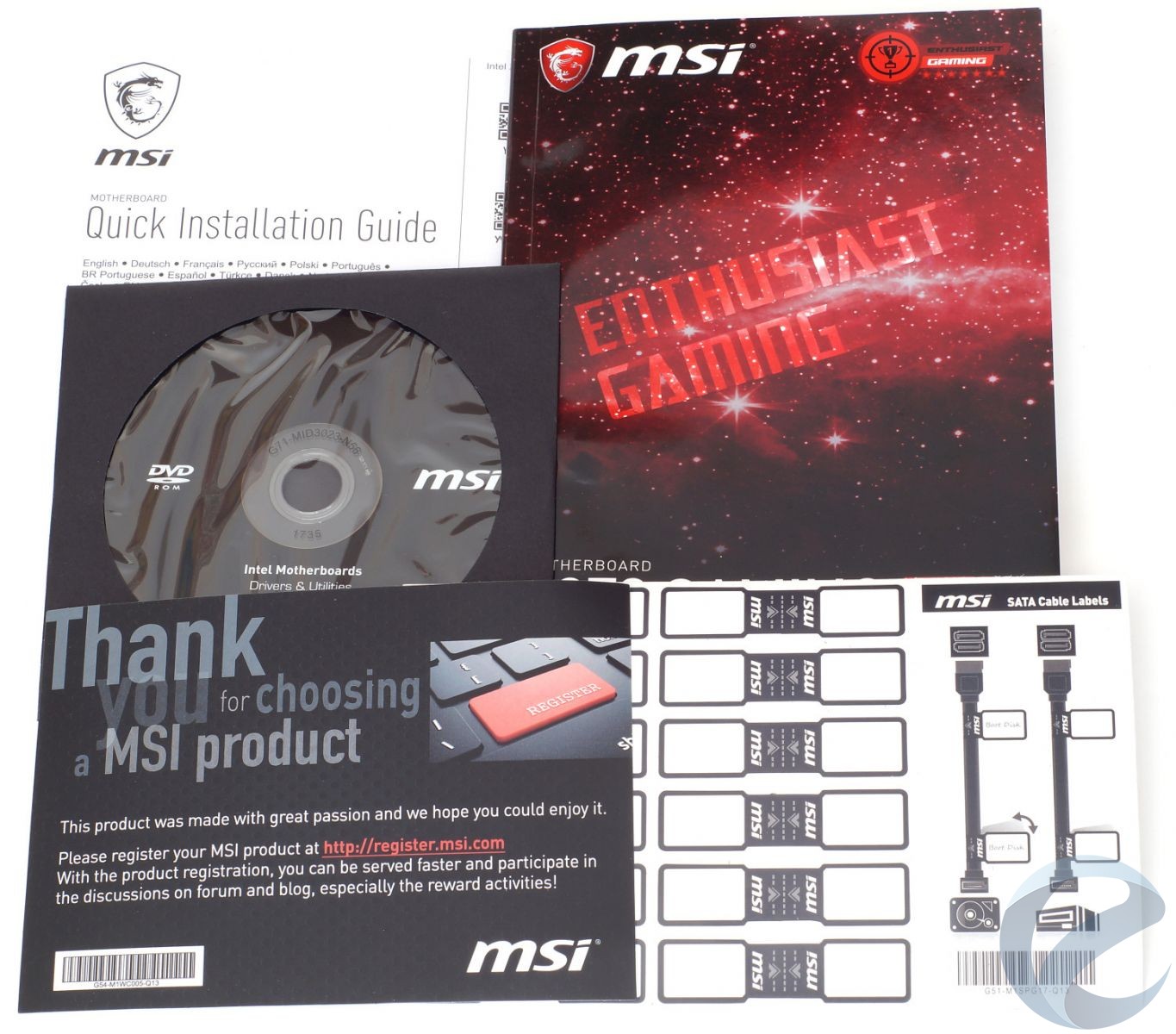 Упаковка и комплектация материнской платы MSI Z370 GAMING M5