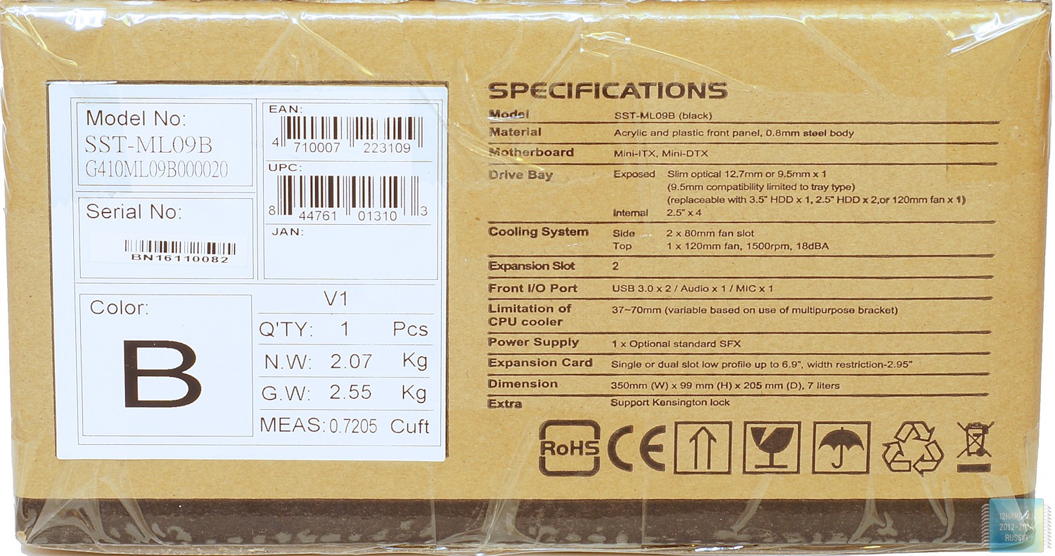 Упаковка и комплектация Slim HTPC-корпуса SilverStone ML09