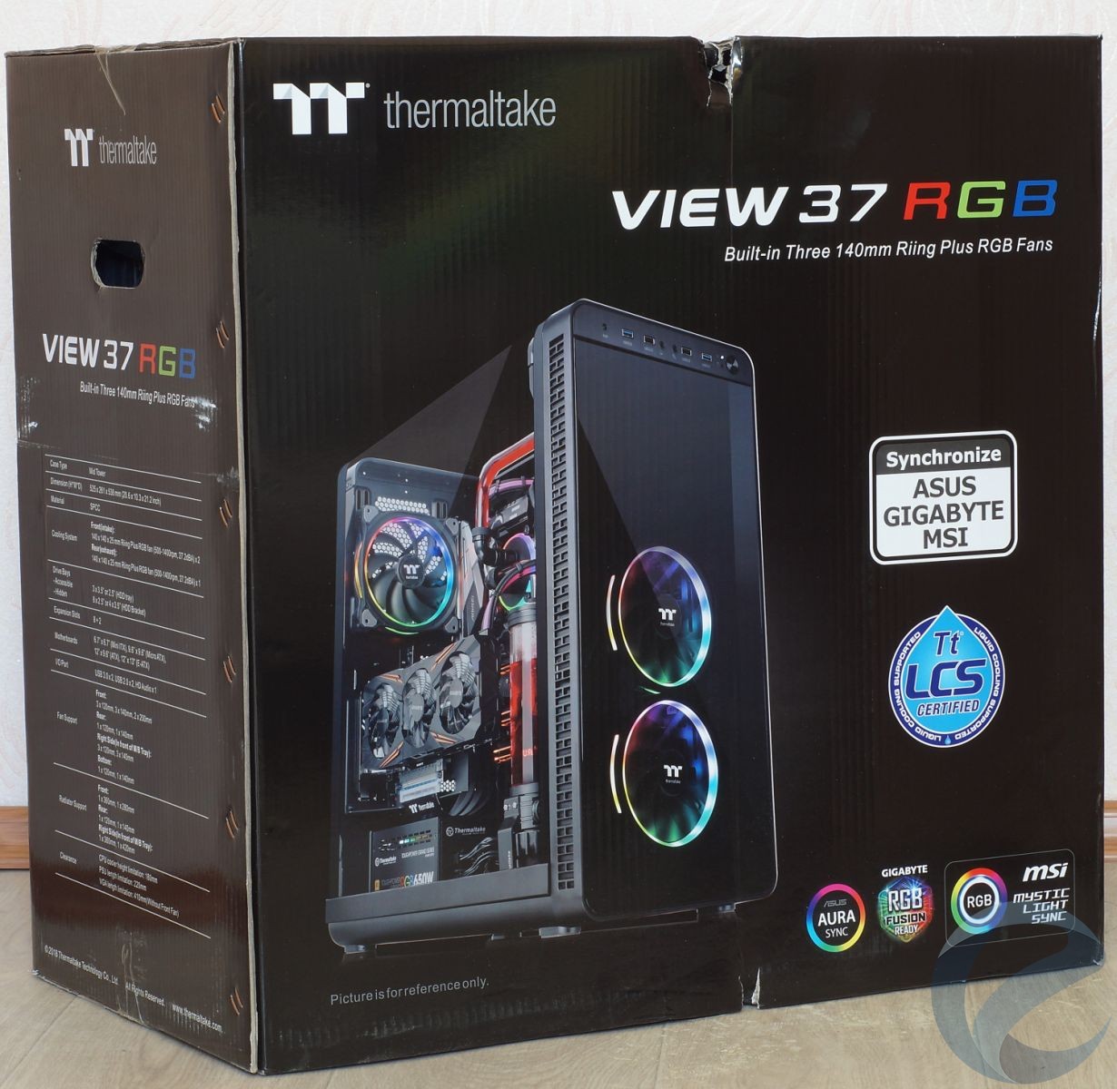 Упаковка и комплектация Mid-Tower корпуса Thermaltake View 37 RGB Edition